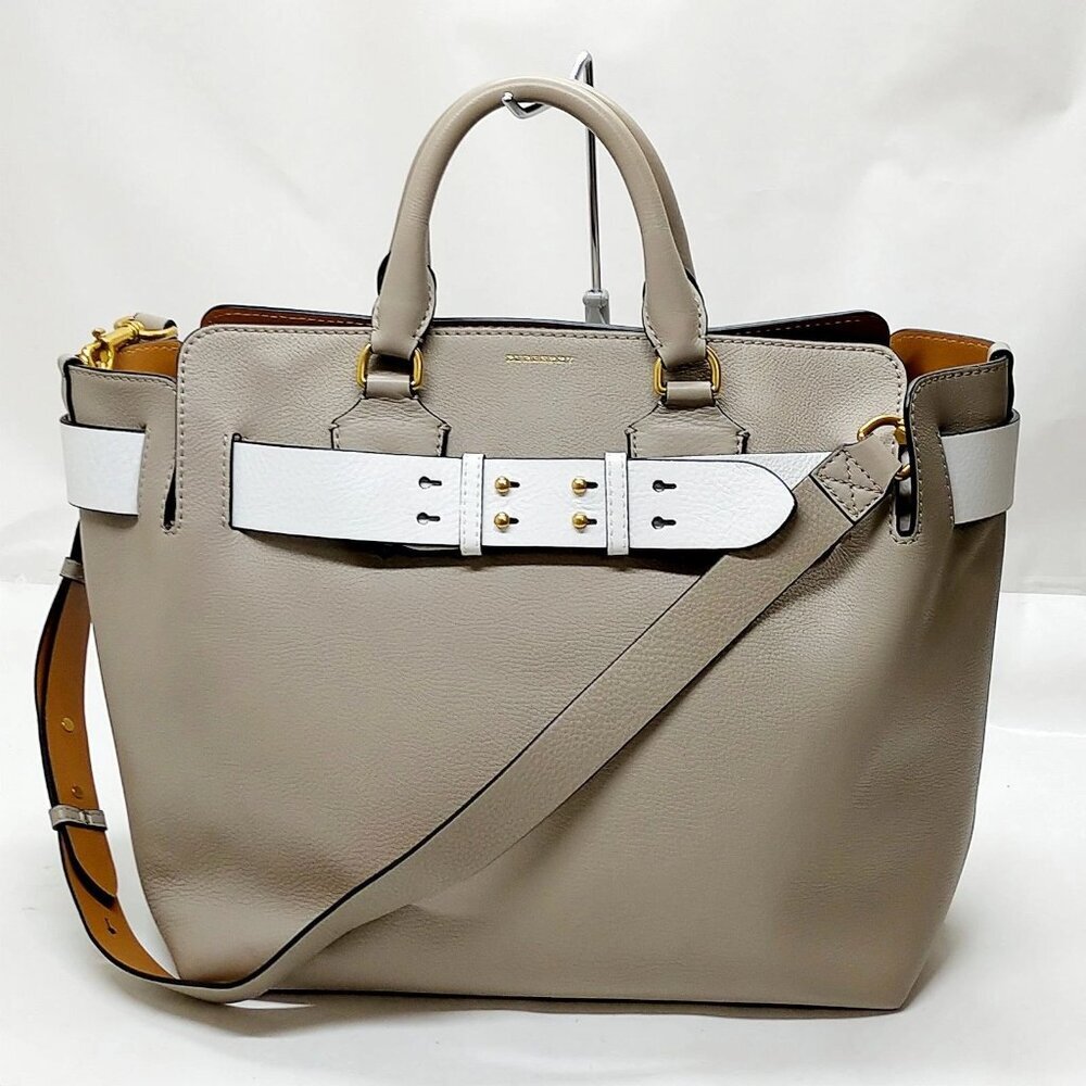 Burberry Tote Bag Beige Leather 650-071725